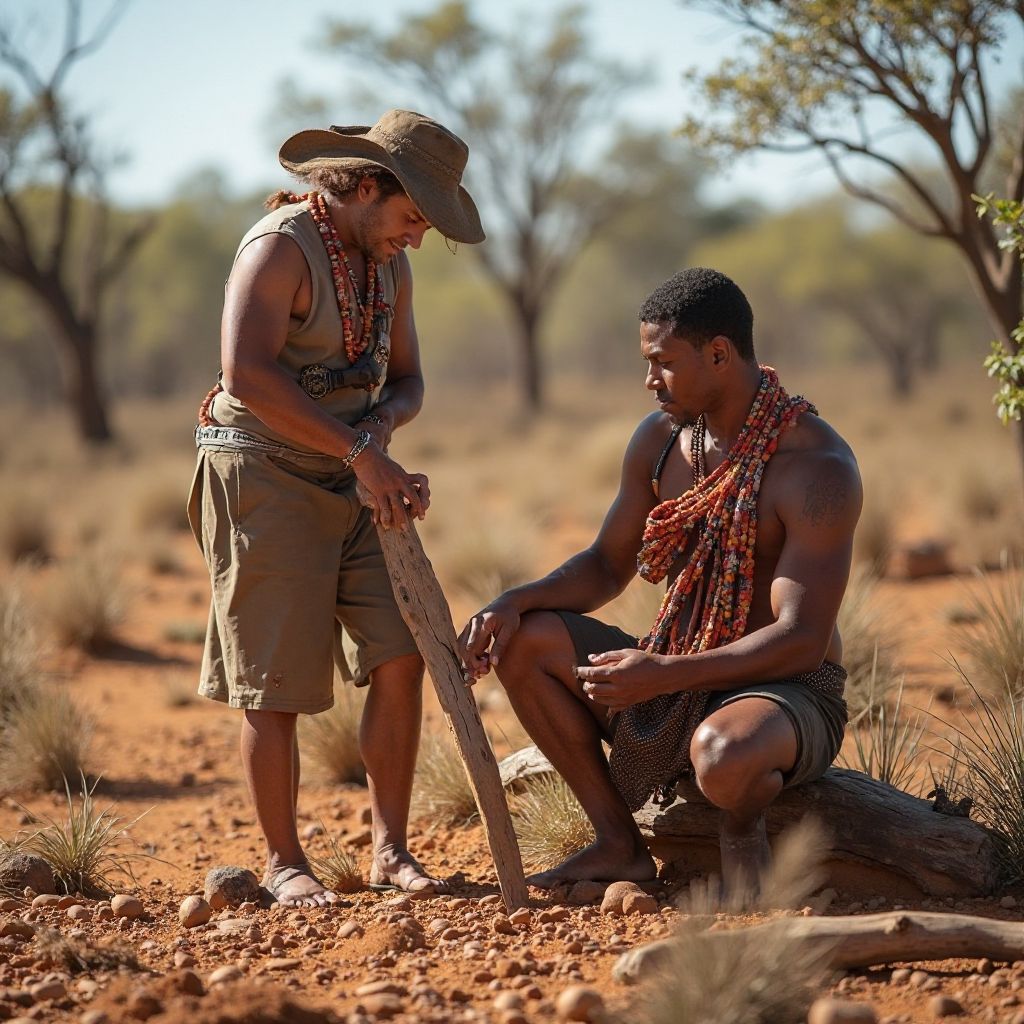 Aboriginal guide sharing traditional knowledge