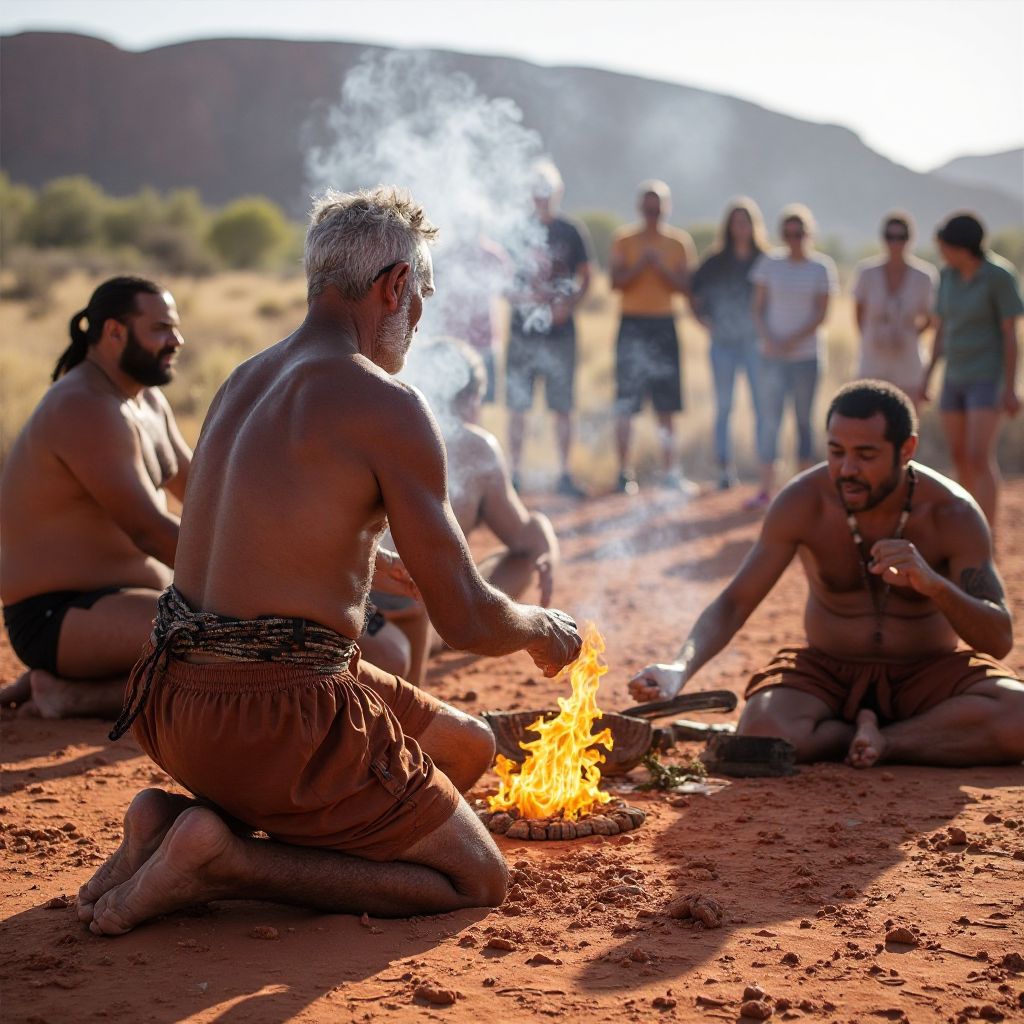 Cultural ceremony with Aboriginal elders