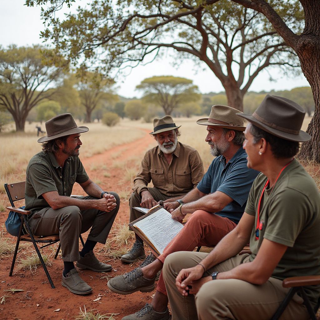 Team meeting local community leaders