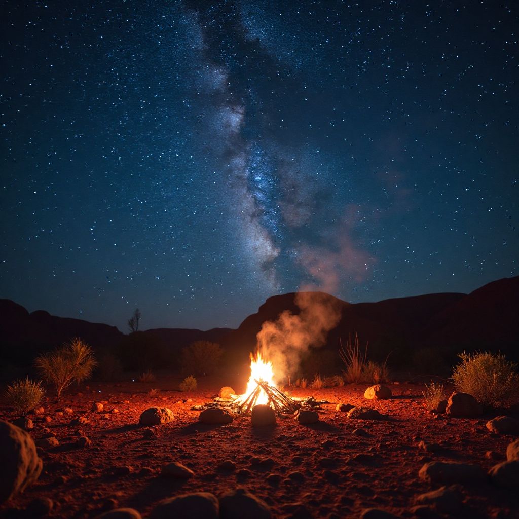 Outback camping experience under starry sky